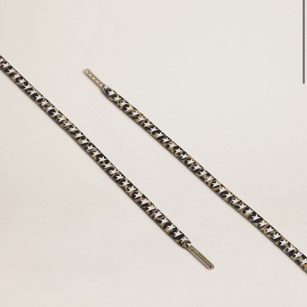 Golden goose cheeta print star laces